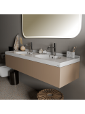 Livabo Marin DD-50150 | Premium Çift Lavabolu Akrilik Etajerli Lavabo 150 cm