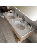Livabo Marin DD-50150 | Premium Çift Lavabolu Akrilik Etajerli Lavabo 150 cm